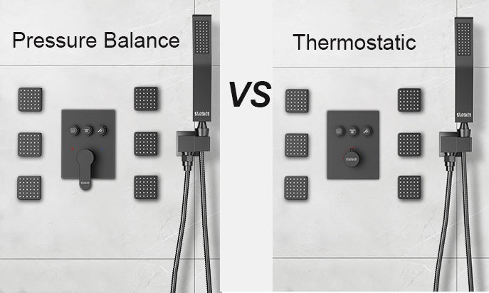 Pressure balance vs thermostatic shower valve — Bostingner