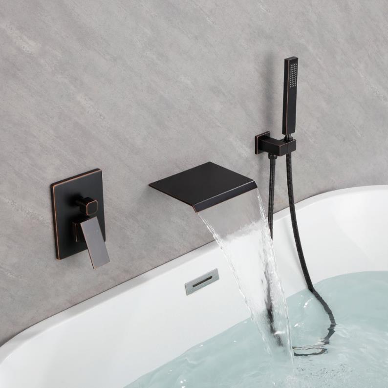 Bostingner Waterfall Bathtub Faucet Set with Sprayer ORB - Bostingner
