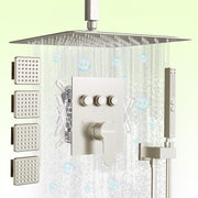 Bostingner 3 Function Shower System Push Button Brushed Nickel 16 Inch - Bostingner