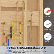 Bostingner Thermostatic Shower System Ceiling Mounted Square 16 Inch Gold - Bostingner