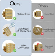 Bostingner Thermostatic Shower System Ceiling Mounted Square 16 Inch Gold - Bostingner