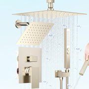 Bostingner 10+6 Inch Dual Shower Head System Brushed Nickel (Five Function) - Bostingner