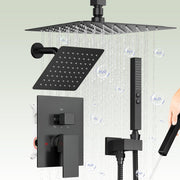 Bostingner 10+6 Inch Dual Shower Head System Matte Black (Five Function) - Bostingner