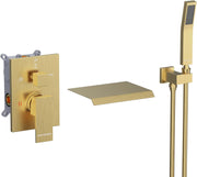 Bostingner Waterfall Bathtub Faucet Set with Sprayer Gold - Bostingner