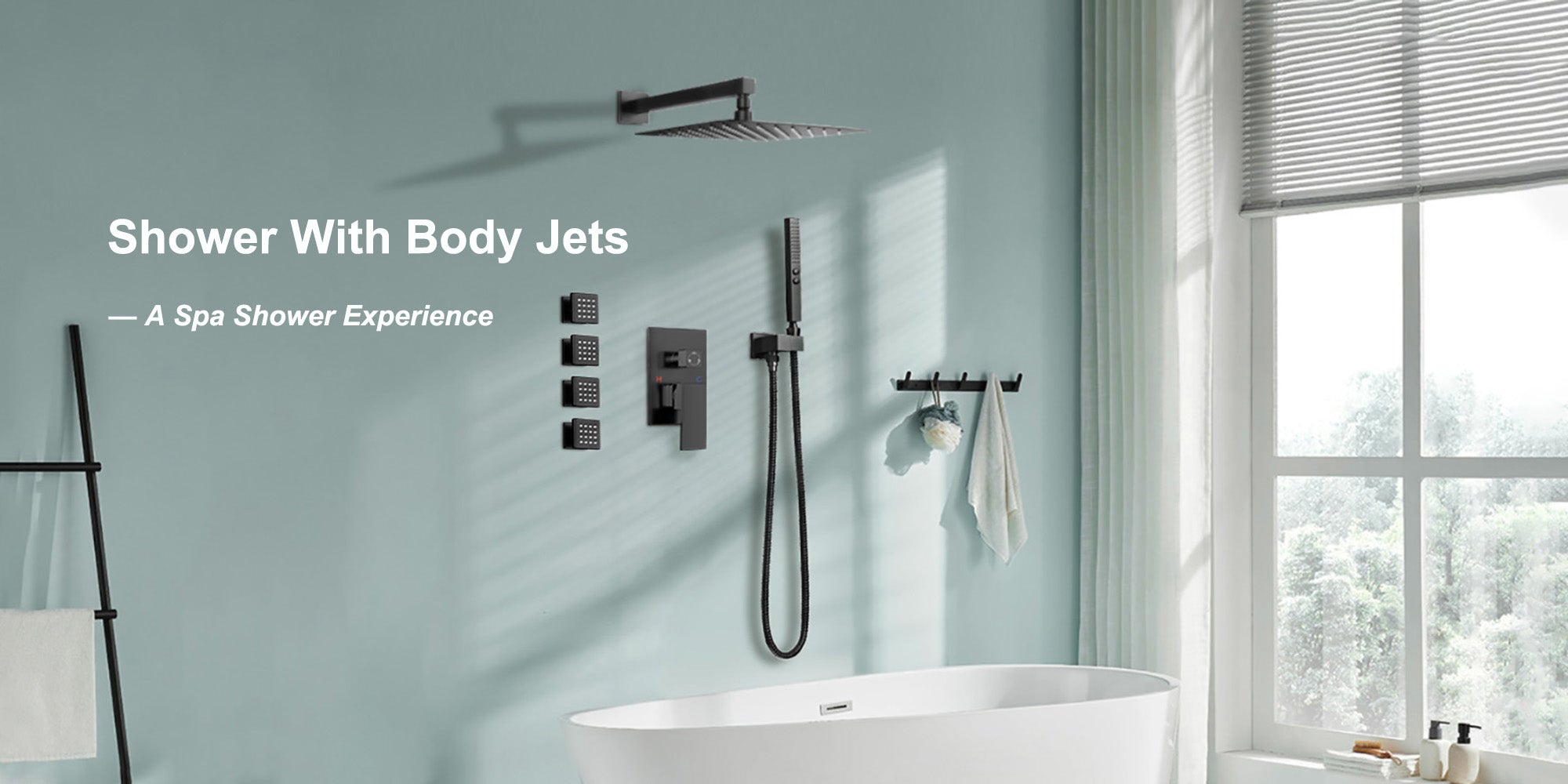 shower system with body jets