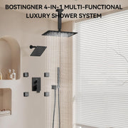 Bostingner Four Function Dual Shower Head System 12+6 Matte Black - Bostingner