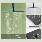 Bostingner Shower System with Body Spray Jets Ceiling Mounted Matte Black 10 Inch - Bostingner