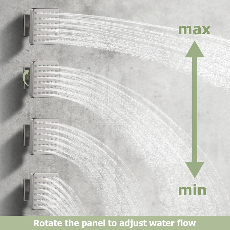 Bostingner Adjustable Flow Shower Body Spray Jets 3 Inch Square - Bostingner