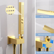 Bostingner 5.9" Waterfall Bathtub Faucet Set with 2 In 1 Handheld Sprayer Gold - Bostingner