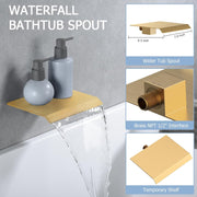 Bostingner Waterfall Bathtub Faucet Set with Sprayer Gold - Bostingner
