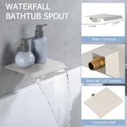 Bostingner Waterfall Bathtub Faucet Set with Sprayer Brushed Nickel - Bostingner