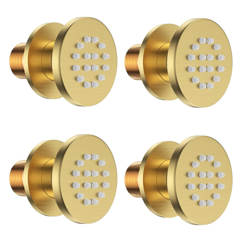 Bostingner Round Shower Body Spray Jets Wall Mount Gold Brass - Bostingner