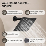 Bostingner Four Function Dual Shower Head System 12+6 Matte Black - Bostingner