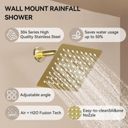 Bostingner Four Function Dual Shower Head System 12+6 Gold - Bostingner