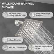 Bostingner Four Function Dual Shower Head System 12+6 Brushed Nickel - Bostingner