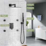 Bostingner Shower System with Body Spray Jets Wall Mounted Black 10 Inch - Bostingner