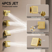 Bostingner Four Function Dual Shower Head System 12+6 Gold - Bostingner