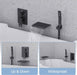 Bostingner Waterfall Bathtub Faucet Set with Sprayer Matte Black - Bostingner