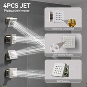 Bostingner Four Function Dual Shower Head System 12+6 Brushed Nickel - Bostingner