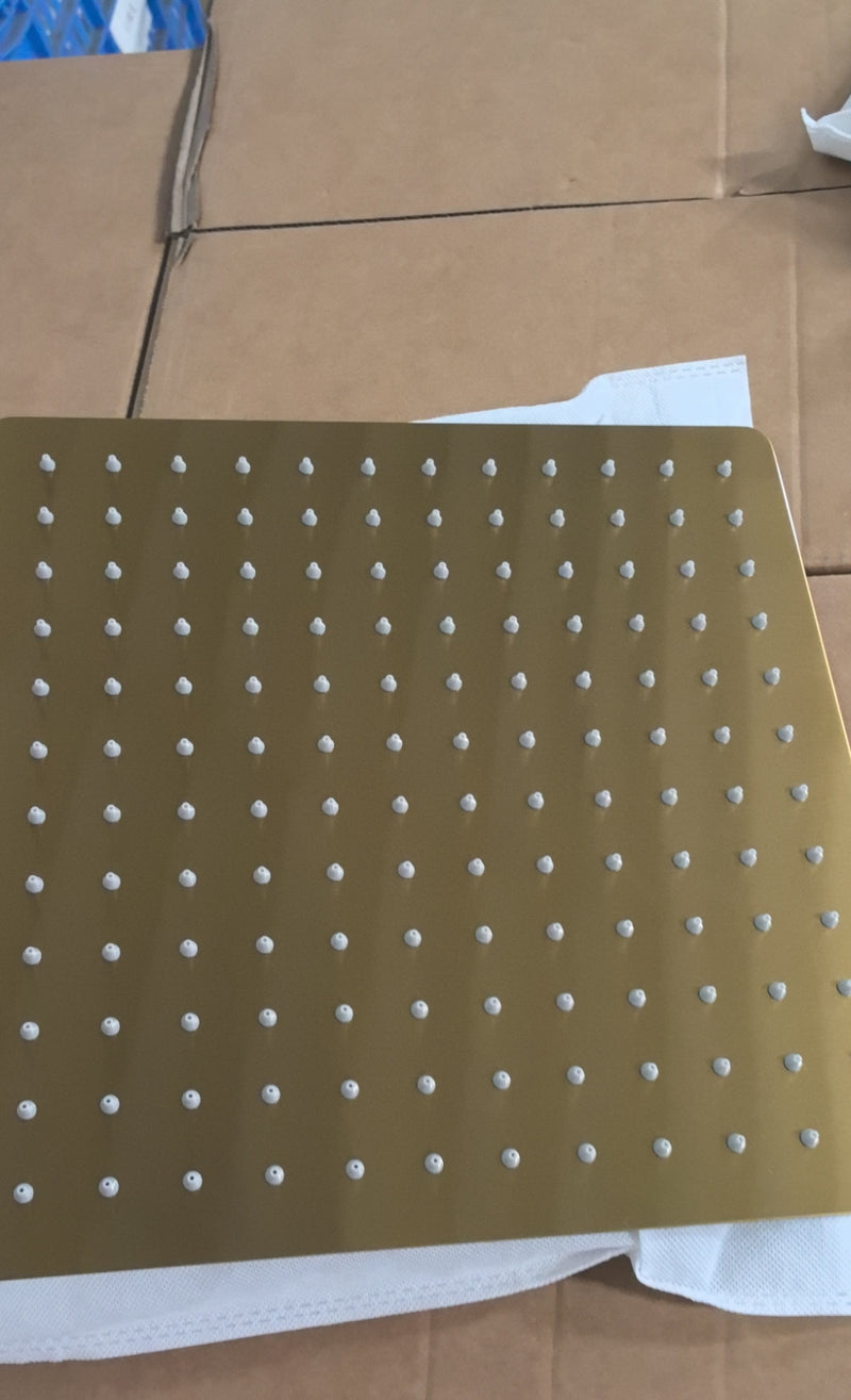 Custom Shower Accessories-Rain shower head and handheld shower head and 4 pcs body jets, gold