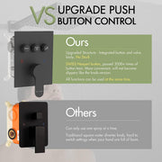 Bostingner 3 Function Shower System Push Button Black 12 Inch - Bostingner