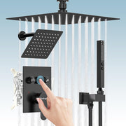 Bostingner 12" Dual Shower Head System with 8" Rainfall Showerhead Black - Bostingner