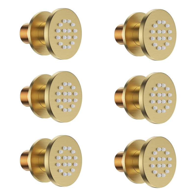 Bostingner Round Shower Body Spray Jets Wall Mount Gold Brass - Bostingner
