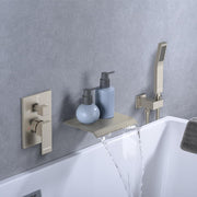 Bostingner Waterfall Bathtub Faucet Set with Sprayer Brushed Nickel - Bostingner