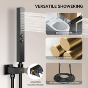 Bostingner Four Function Dual Shower Head System 12+6 Matte Black - Bostingner