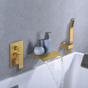Bostingner Waterfall Bathtub Faucet Set with Sprayer Gold - Bostingner