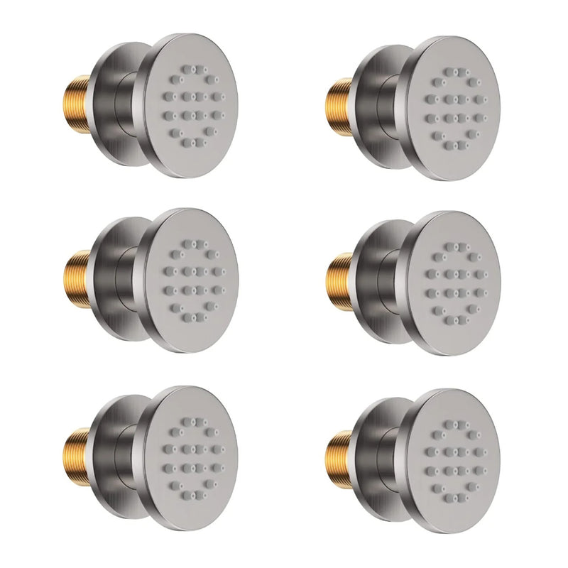 Bostingner Round Shower Body Spray Jets Wall Mount Brushed Nickel - Bostingner