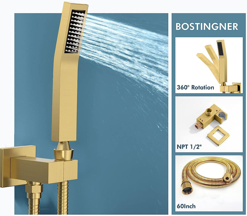 Bostingner Shower Faucet Set Wall Mounted Gold - Bostingner