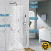 Bostingner Shower Body Sprays Systems Wall Mounted Brushed Nickel 10 Inch - Bostingner