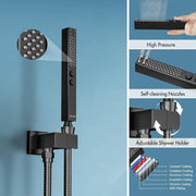 Bostingner 12" Dual Shower Head System with 8" Rainfall Showerhead Black - Bostingner