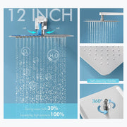 Bostingner Rain Shower System with Body Spray Jets Thermostatic Wall Mount Brushed Nickel 12 Inch - Bostingner