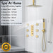 Bostingner Thermostatic Shower System Ceiling Mounted 16 Inch Brushed Gold Knob