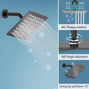 Bostingner 12" Dual Shower Head System with 8" Rainfall Showerhead Black - Bostingner