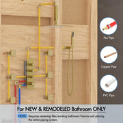 Bostingner Thermostatic Shower System Ceiling Mounted 16 Inch Brushed Gold Knob