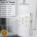 Bostingner Thermostatic Shower System with Spray Jets Ceiling Mounted 16 Inch Brushed Nickel Knob