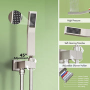 Bostingner 12" Dual Head Thermostatic Shower with 8" Rainfall Showerhead - Bostingner