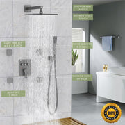 Bostingner 3 Function Shower System Push Button Black 12 Inch - Bostingner