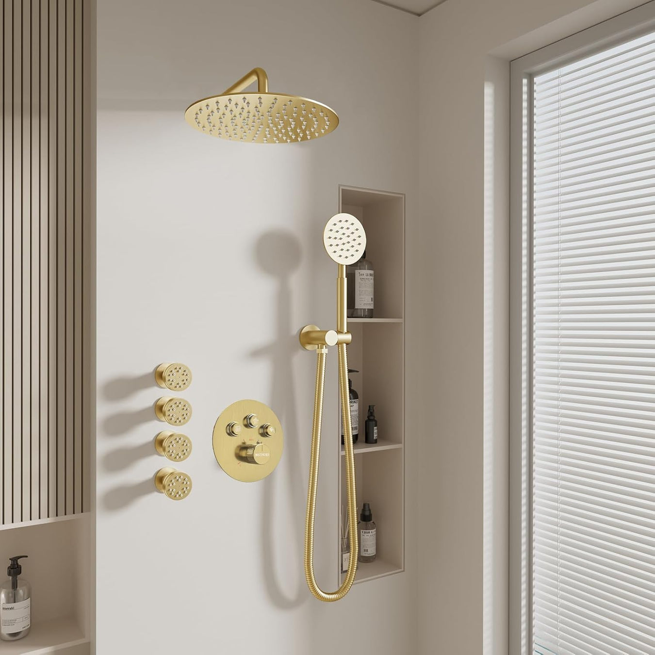 Brushed Gold Shower System