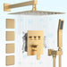 Bostingner 3 Function Shower System Push Button Gold 12 Inch - Bostingner