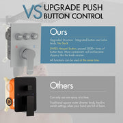 Bostingner 3 Function Shower System Push Button Brushed Nickel 12 Inch - Bostingner