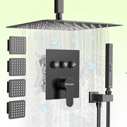 Bostingner 3 Function Shower System Push Button Black 16 Inch - Bostingner
