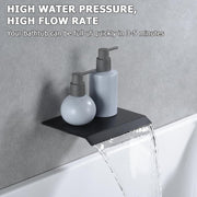 Bostingner Waterfall Bathtub Faucet Set with Sprayer Push Button Matte Black - Bostingner