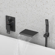 Bostingner Waterfall Bathtub Faucet Set with Sprayer Matte Black - Bostingner
