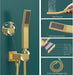 Bostingner Shower System Thermostatic with 6 Pcs Body Jets Wall Mounted Brushed Gold 12 Inch - Bostingner