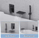 Bostingner Waterfall Bathtub Faucet Set with Sprayer Push Button Matte Black - Bostingner