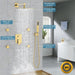 Bostingner Shower System with Body Spray Jets Wall Mounted Brushed Gold 10 Inch - Bostingner